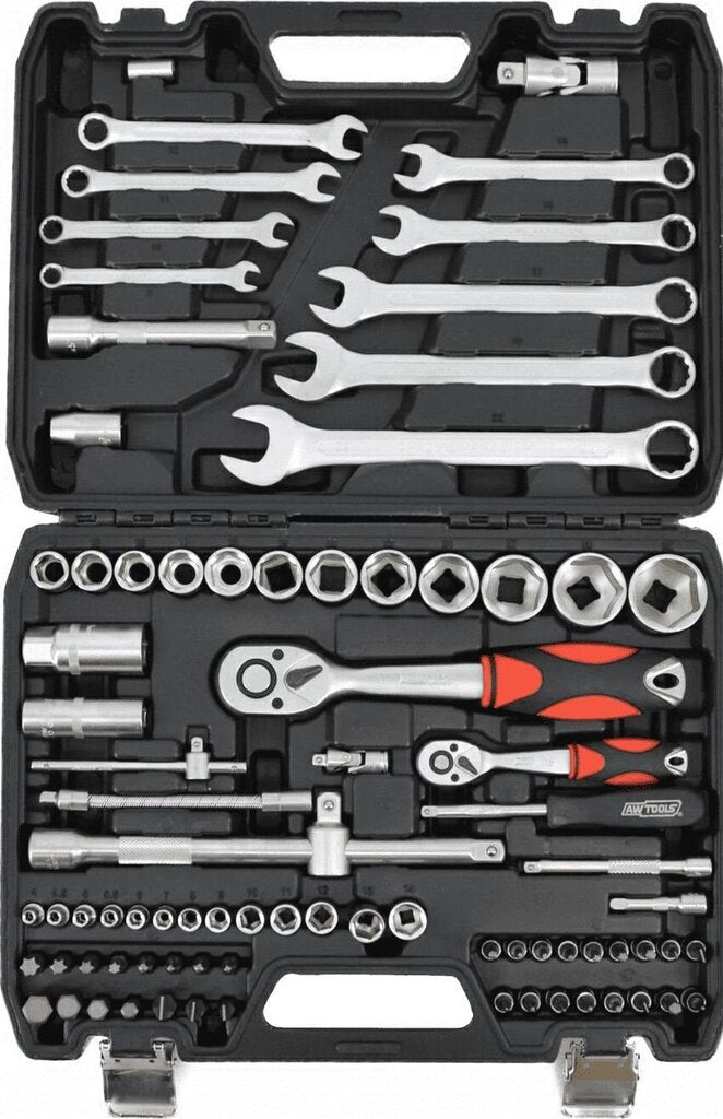 Tööriistakomplekt 1/2″/1/4″ 82 osa, Awtools
